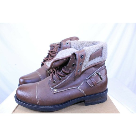 Polar Fox Other - Men's Combat Boot Fleece Lined Lace Up Brown Size